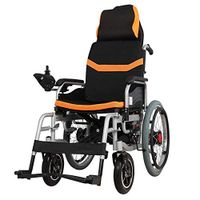 Lightweight Folding Electric Wheelchair, Power Transport Wheelchair Chair, Electric Wheelchairs for Adults Elderly, Rollator Walker with Seat