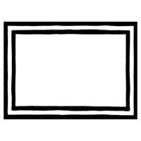 Caspari Border Stripe Self-Adhesive Gift Tags in Black, 36 Labels Included