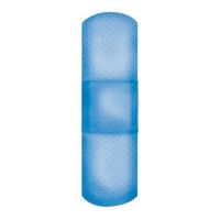 American White Cross Blue Metal Detectable Adhesive Strips, Sterile, Plastic, 1" x 3", 150 per Case, 10 Tray per Case (Pack of 1500)