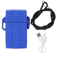 TOPINCN Cigarettes Storage Case Electronic Lighter Outdoors Waterproof Moistureproof Cigarette Case Box USB Rechargeable Lighter(Blue)