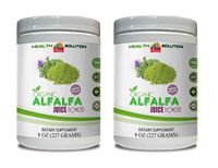 Super antioxidant Supplement - Organic Alfalfa Juice Powder - Organic Alfalfa Powder - 2 Cans 16 OZ (100 Servings)