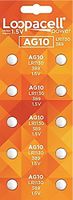 LOOPACELL 10 Pack AG10 Alkaline Watch Batteries - LR1130, SR1130W, 389, 189