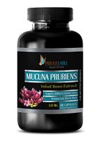Mood Enhancing Supplements - MUCUNA PRURIENS 350 MG - Velvet Beans Extract - mucuna pruriens Extract - 1 Bottle 60 Capsules