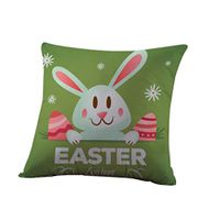 2017 Easter's Day Pillow Case,Elevin(TM)New Lovers Painting Square Cotton Cushion Cover Throw Waist Pillow Case Sofa Bedroom Home Decor Good Easter's Gift (M) (Q)