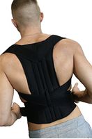 Back Support with 2 pcs Steel for Posture Corrector and Adjustable Double Pull Shoulder Back Support Belt S-XXL by Aofit (S, Black)
