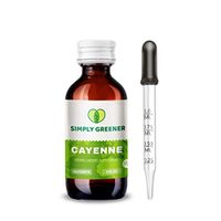 Simply Greener Cayenne Tincture Alcohol-Free Extract, Organic Cayenne (Capsicum annuum) (2 FL OZ, with Dropper) Plastic-Free