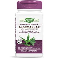 Nature's Way AloeMaxLax with Cascara Sagrada for Occasional Constipation, 360 mg per serving, 4 Herb Blend, 100 Capsules