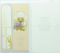 RA001 Childrens First Communion Greeting Card. Includes Envelope and Bookmark.