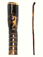 RMS Natural Wood Walking Stick - 48 Inch Handcrafted Wooden Hiking Stick and Trekking Pole with Wrist Strap - Ideal for Men or Women with Active Outdoor Lifestyle (Grooved Handle, 48 Inch)