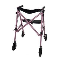Able Life Space Saver Rollator, Lightweight Folding 4 Wheel Rolling Walker for Seniors with Compact Travel Seat and Locking Brakes, Regal Rose