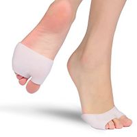 Toe Protector Sleeves,Toe Protection Cover Silicone With Hole Toe Protection Cover 2 Pair Ball of Forefoot Insoles for Metatarsal Support