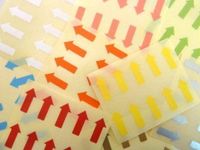 Minilabel 80 Labels , 20X10mm Arrows , Removable / Low Tack Adhesive , Mixed Colour Code Stickers