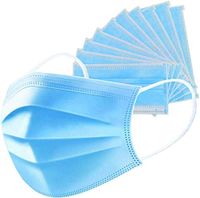 CQLXZ 50pcs 3-Ply Disposable Face Mask Can be Used in Offices, Households Sensitive to Pets, and Crowded Places, with Elastic Earloop Blue