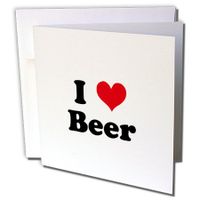 3dRose I Love Beer - Greeting Cards, 6 x 6 inches, set of 6 (gc_16616_1)