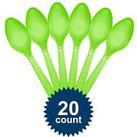Lime Plastic Spoons - Party Supplies