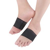Heallily 4pcs Foot Arch Support Bandage Effective Heel Pain Relief Sleeves Elastic Breathable Compression Wrap S/M (Black)