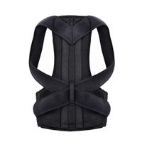 MEANIT Back Brace Belt Magnetic Posture Corrector | Fully Adjustable Support Brace | Improves Posture and Provides Lumbar Support | for Lower and Upper Back Pain | Men and Women (M, Black)