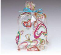 New Product Small Rainbow Heart Vibes 7x2x3" Cello Cellophane Party Treat Food Snack Bags (40)