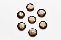 Siddha Engraved Meditation Stones: Palm Stone - Bonded 9 Chakras- Healing Stone- Polished Worry Stone Energy Meditation (7, black tourmaline)