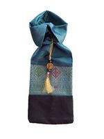 Teal Color Brocade Embroidered Satin Wine Bottle Cover Gift Bag (Teal Green)