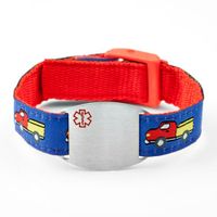 StickyJ USA Trucks Sport Strap Medical Alert Bracelet for Kids