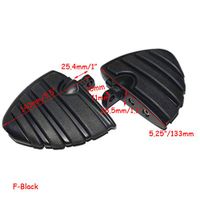 Frames & Fittings Motorcycle Rubber Footrest Footpegs Floorboard Highway for Harley Iron XL 883 1200 Touring Custom Dyna Softail for Honda 10mm - (Color: F-Black)