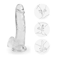 7 inch Clear Beginner Wand Massager with Hands-Free Suction Cup