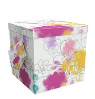 EndlessArtUS Gift Box 9x9x9 Carmen Pop up in Seconds Comes with Decorative Ribbon Mounted on The lid A Gift Tag and Tissue Paper - No Glue or Tape Required