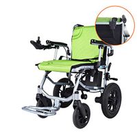 XMXWQ Light Wheelchair, Electric Wheelchair Open/Quick Fold Compact Dual Motor Drive Switchable Manual/Electric Suitable for The Elderly/Disabled Only Weighs 14KG