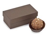 Rigid Truffle Candy Boxes - Double Truffle Chocolate Embossed 3-1/4x1-5/8x1-1/4" - 2 Pc Box - (2 Packs; 24 Per Pack) - WRAPS-TBR2CH