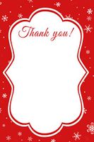 30 Winter Snowflake Red Blank Thank You Cards Bridal Wedding Shower Birthday Party Baby Girl Shower + 30 White Envelopes