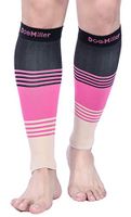 Doc Miller Premium Calf Compression Sleeve Dress Series 1 Pair 20-30mmHg Strong Calf Support Graduated Pressure Sports Running Recovery Shin Splints Varicose Veins (BlackPinkTan, Large)