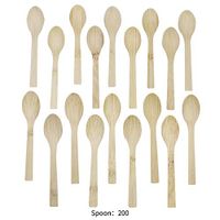 200pcs Disposable Bamboo Spoon Set - 6.6" Eco-friendly Disposable Tableware - Alternative to Plastic Spoons- biodegradable utensils for BBQ, garden party, birthdays, camping