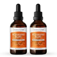 Secrets Of The Tribe - Mushrooms Blend, Immune Support Formula, Herbal Supplement Blend Drops Alcohol Liquid Extract (2x4 fl oz)