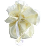 Reversible Satin Jewelry Pouch Ivory / White Wedding Bridal Shower Favor Gift Bag 9"