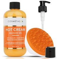 Hot Cream Massage Gel with- Cellulite Massager 8.8 oz:: Anti- Cellulite, Skin Tightening, Toning & Muscle and Joint Pain Relief Jelly 100% Natural, 87% Organic, Cruelty Free