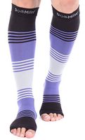 Doc Miller Premium Open Toe Compression Sleeve Dress Series 1 Pair 20-30mmHg Strong Support Graduated Sock Pressure Sports Running Recovery Shin Splints Varicose Veins (BlackPurpleGray, Medium)
