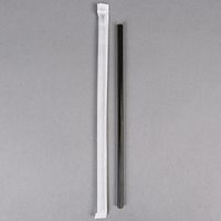 Choice 7 3/4" Jumbo Black Wrapped Straw - 500/Box