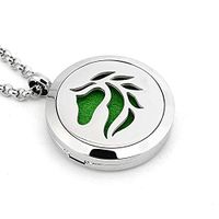 Aromatherapy Essential Oil Diffuser Necklace Locket Pendant 316L Stainless Steel Women's Fragrance Jewelry - Lady Girl Gift (Horse)