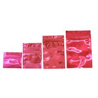 Colorful Mylar Aluminum Foil Zip Lock Bags Pouches Food Storage Pouches Accessory Snack Package Bags Zipper Aluminum Foil Food Grade Pouches (Pack of 100) (7.5x10 cm, Pink)