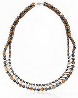 Elegant Womens Hematite Magnetic Therapy Necklace with Healing Stones Pain Relief for Neck Arthritis Migraine Headaches Shoulders and Back (Regular, Picture Jasper)