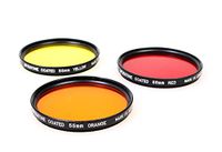 55mm Black and White Film Camera Lens Filters, Set of 3 - Yellow/Red/Orange