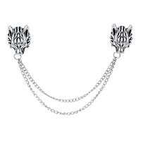 Fashion Personality Jewelry Men Pins Chain Pins Wolf Head Gift Brooch Daily Novelty Party Woman Jewerly Cheap Design Style Womans Delicate Accessories Cute