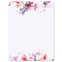 Brushed Floral Letter Papers - Set of 25, Graduation Stationery Papers, 8 1/2" x 11", Compatible Computer Paper, Award letterhead, Achievements, Recognition, Announcements