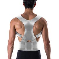 MEDCorrect Back Brace Posture Corrector for Women & Men | Fully Adjustable Posture Brace | Back Straightener Posture Corrector Relieves Upper Back & Shoulder Pain (White, L (35" - 39" Waist))