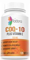 CoQ10 Plus Vitamin E, Enhanced Absorption Coenzyme Q10 - Energy Production, Antioxidant, Heart Health, 130mg, Natural Dietary Supplement, 120 Softgels by Fladora, Non-GMO