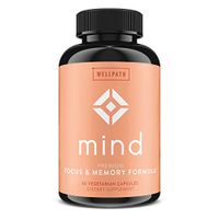 Mind Brain Supplement - Natural Formula to Boost Focus & Memory with Lion's Mane, Ginkgo Biloba, and L-Theanine for Long Term Brain Support - 60 Veg Capsules