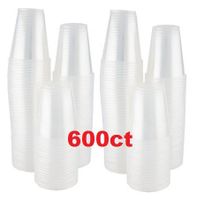 ChefLand 3 oz. Disposable Clear Plastic Cups, 600 Count (6/100)