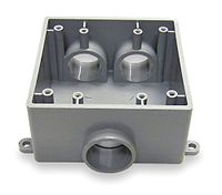 Weatherproof Box, 2Gang, 3 Inlet, PVC