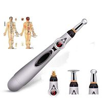 DLOGG New Portable Electronic Acupuncture Pen Electric Meridians Laser Therapy Heal Massager Health Care Massage Pen Meridian Energy Pen Rechargeable Beauty Fitness Massage Stick Relief Pain Tools